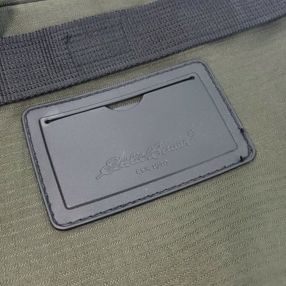 Eddie Bauer Mens Olive Green Black Retro Nylon Detachable Strap Convertible Bag - Picture 8 of 15